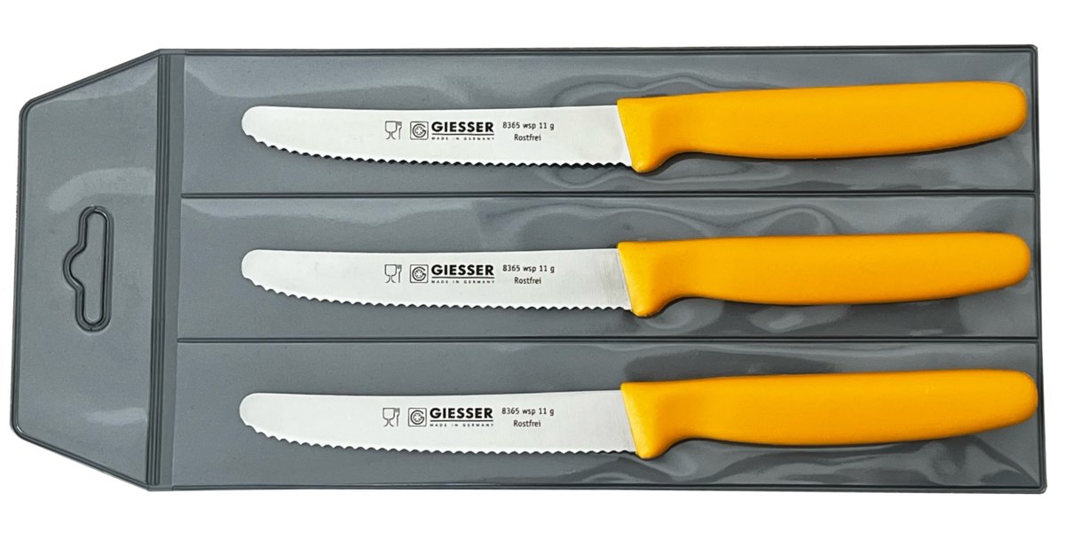 Giesser zestaw 3 noży 8365 żółty 11cm