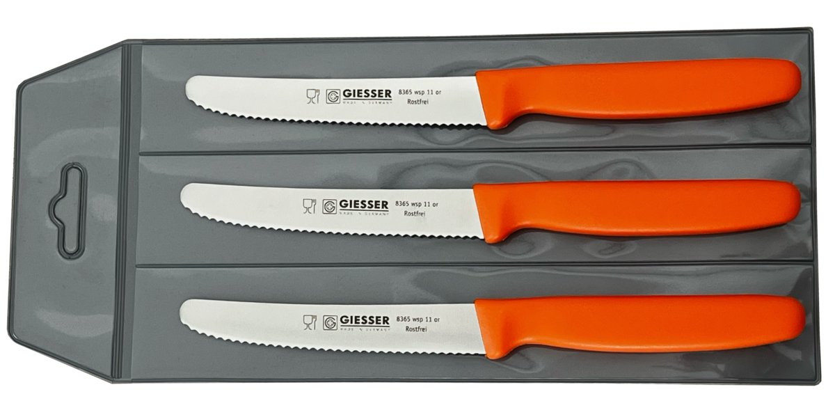 Giesser zestaw 3 noży 8365 pomarańczowy 11cm