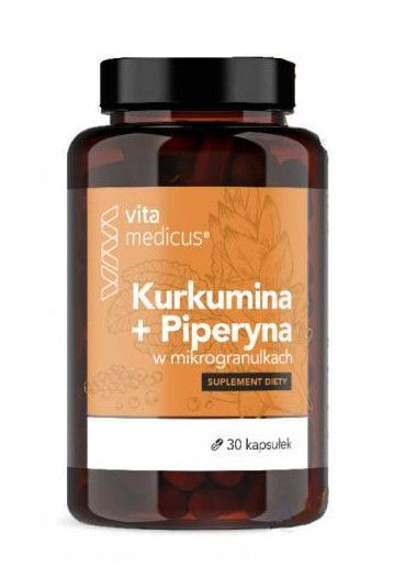 Kurkumina + Piperyna w mikrogranulkach, 30 kapsułek