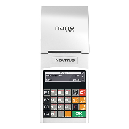 Kasa fiskalna Novitus Nano Online biała, LAN, Bluetooth