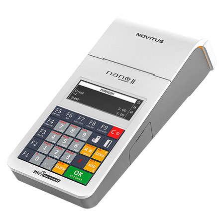 Kasa fiskalna Novitus Nano II Online biała, LAN, Wi-Fi (wewnętrzny), GSM 3G