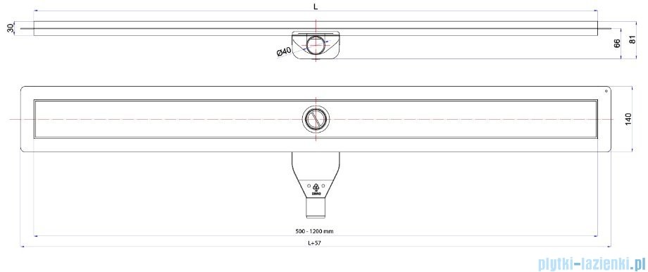 Wiper New Premium Black Glass Odpływ liniowy z kołnierzem 100 cm poler syfon snake 500.0383.01.100 |