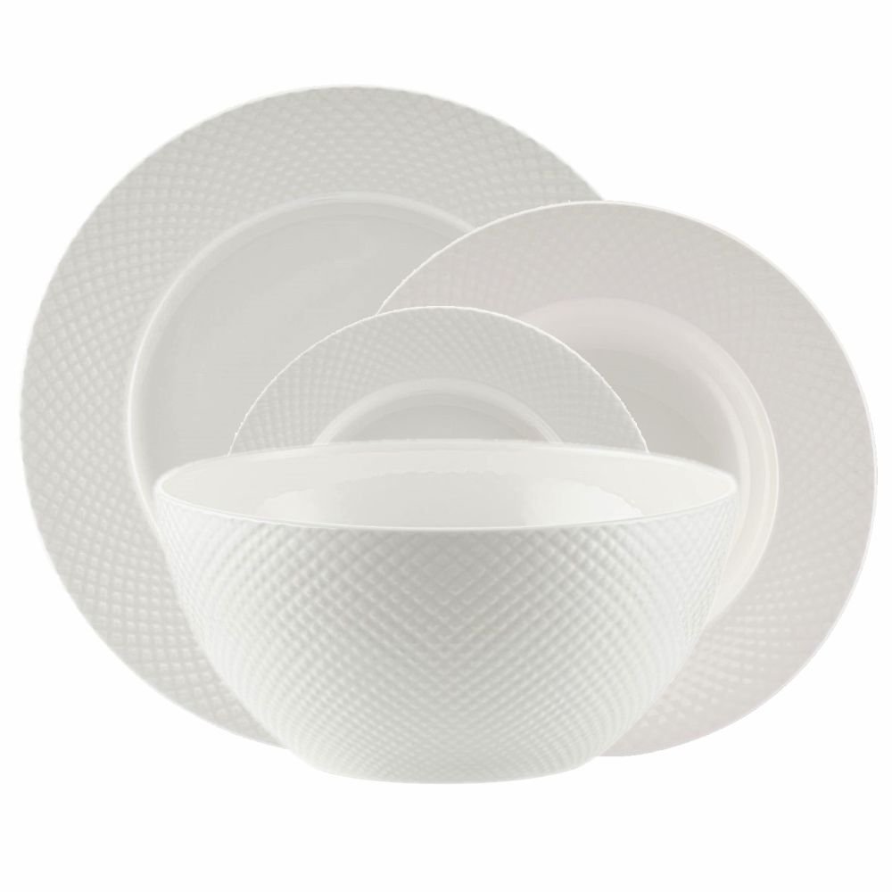 Serwis obiadowy porcelanowy 6 osób BARI WHITE VILLA ITALIA