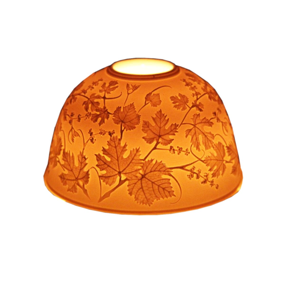 Lampion porcelanowy na tealight 8 cm LIŚCIE VILLA ITALIA