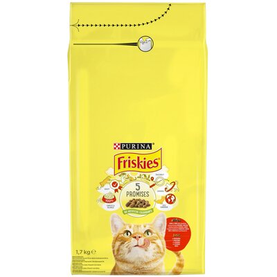 Friskies Karma dla kotów z wołowiną, kurczakiem i warzywami 1.7 kg
