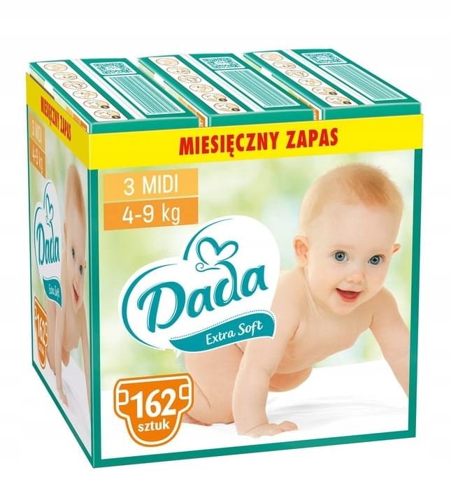 Pieluszki Dada Extra Soft 3 4-9 Kg 168 Szt.