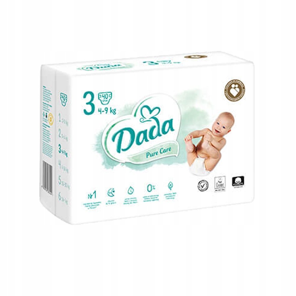 DADA Pure Care 3 MIDI pieluszki 49 kg, 40 szt.