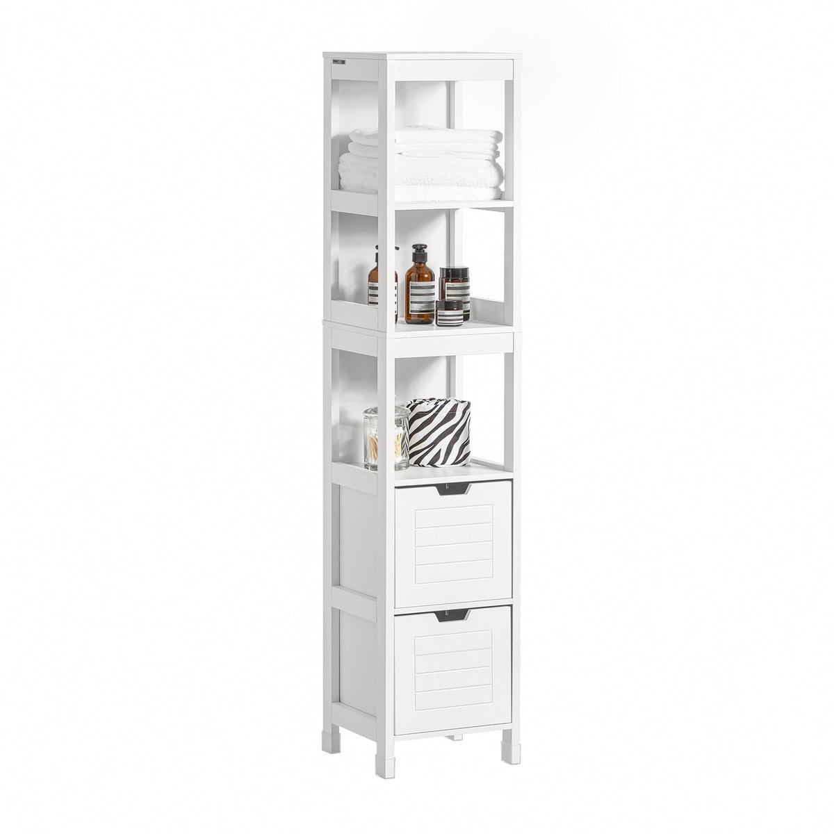 SoBuy FRG126-W Wysoka szafka łazienkowa, regał