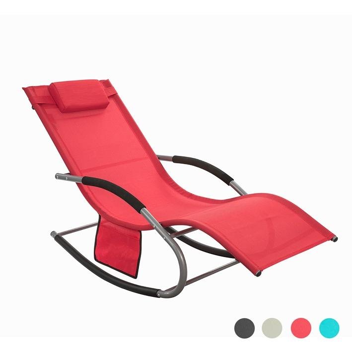 SoBuy Leżak bujany Plażowy Ogrodowy OGS28-R