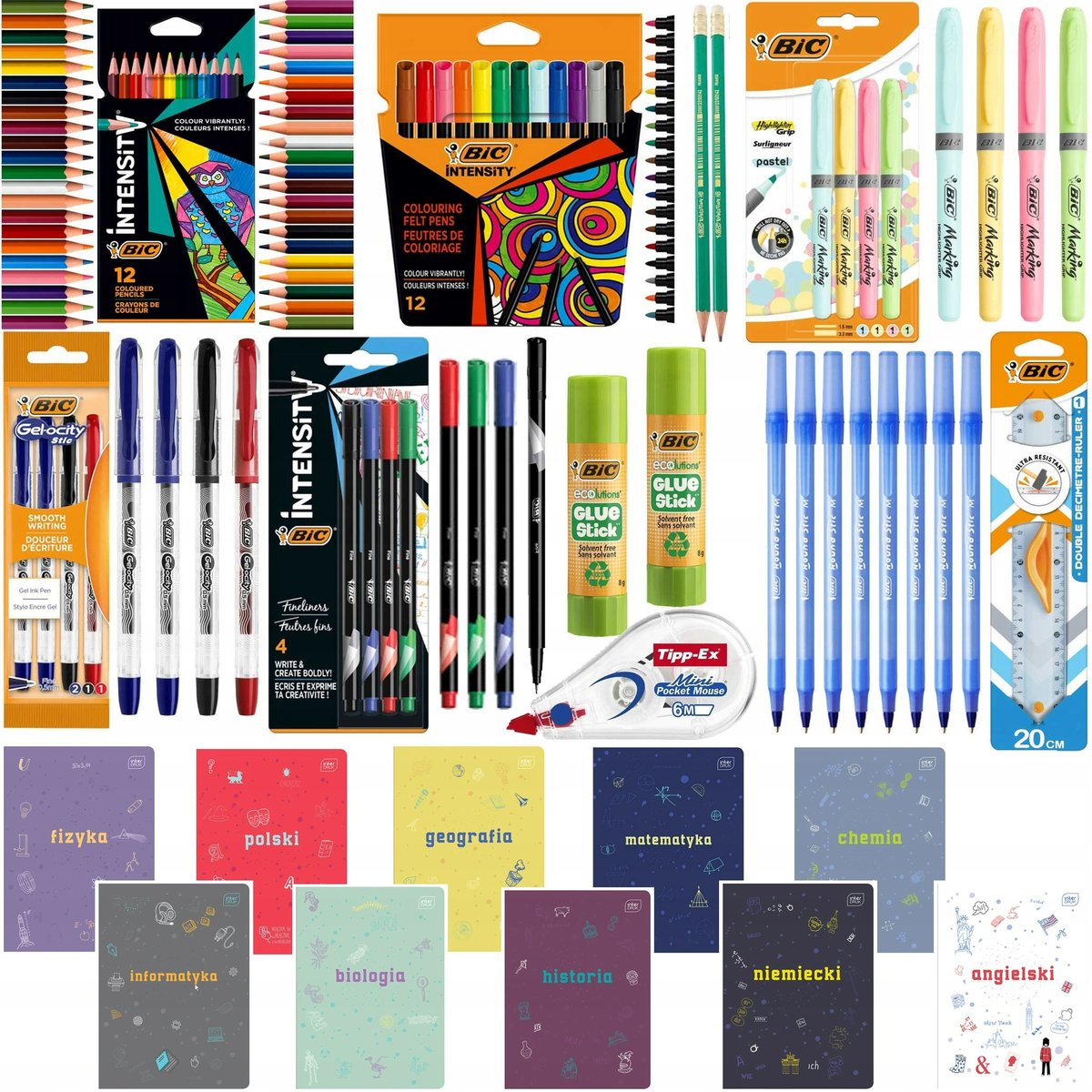 BIC Wyprawka Szkolna + Interdruk 10 Zeszytów Tematycznych