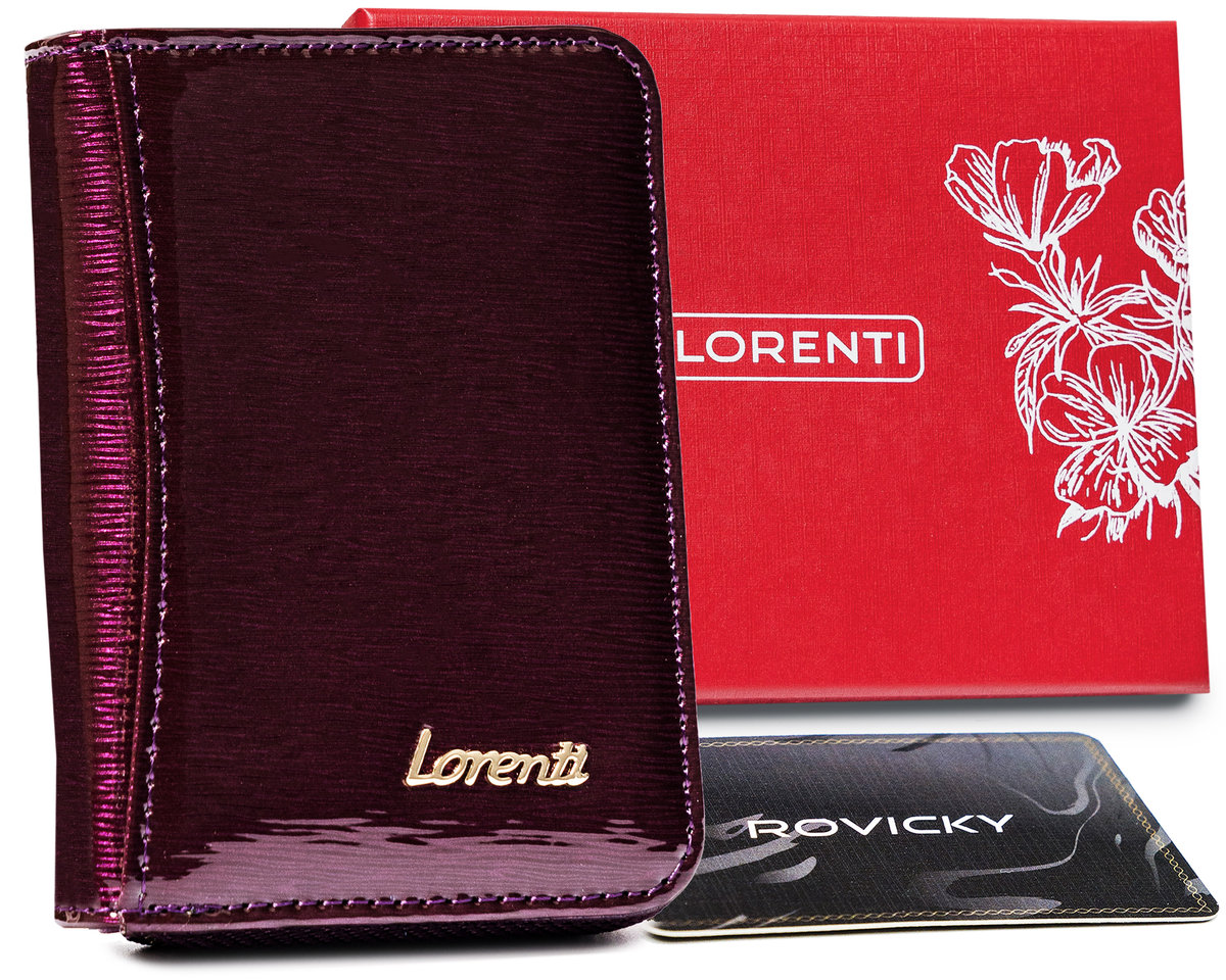 Mały portfel damski z lakierowanej skóry naturalnej — Lorenti