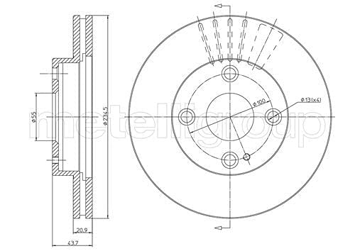 METELLI Tarcza hamulcowa 23-0668C