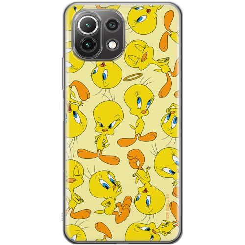 ERT GROUP etui na telefon Xiaomi 11 LITE 4G / 11 LITE 5G, case oryginalny i oficjalnie licencjonowany przez Looney Tunes, wzór Tweety 010, optymalnie dopasowane, plecki z TPU częściowo przeźroczyste
