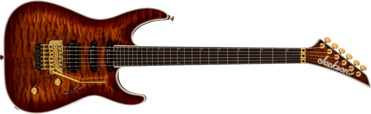 Jackson Pro Plus Series Soloist SLA3Q Ebony Fingerboard Amber Tiger Eye