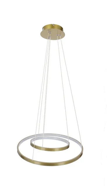 Złota lampa wisząca LED z dwoma ringami o różnej średnicy - 2X V082 G1-S08