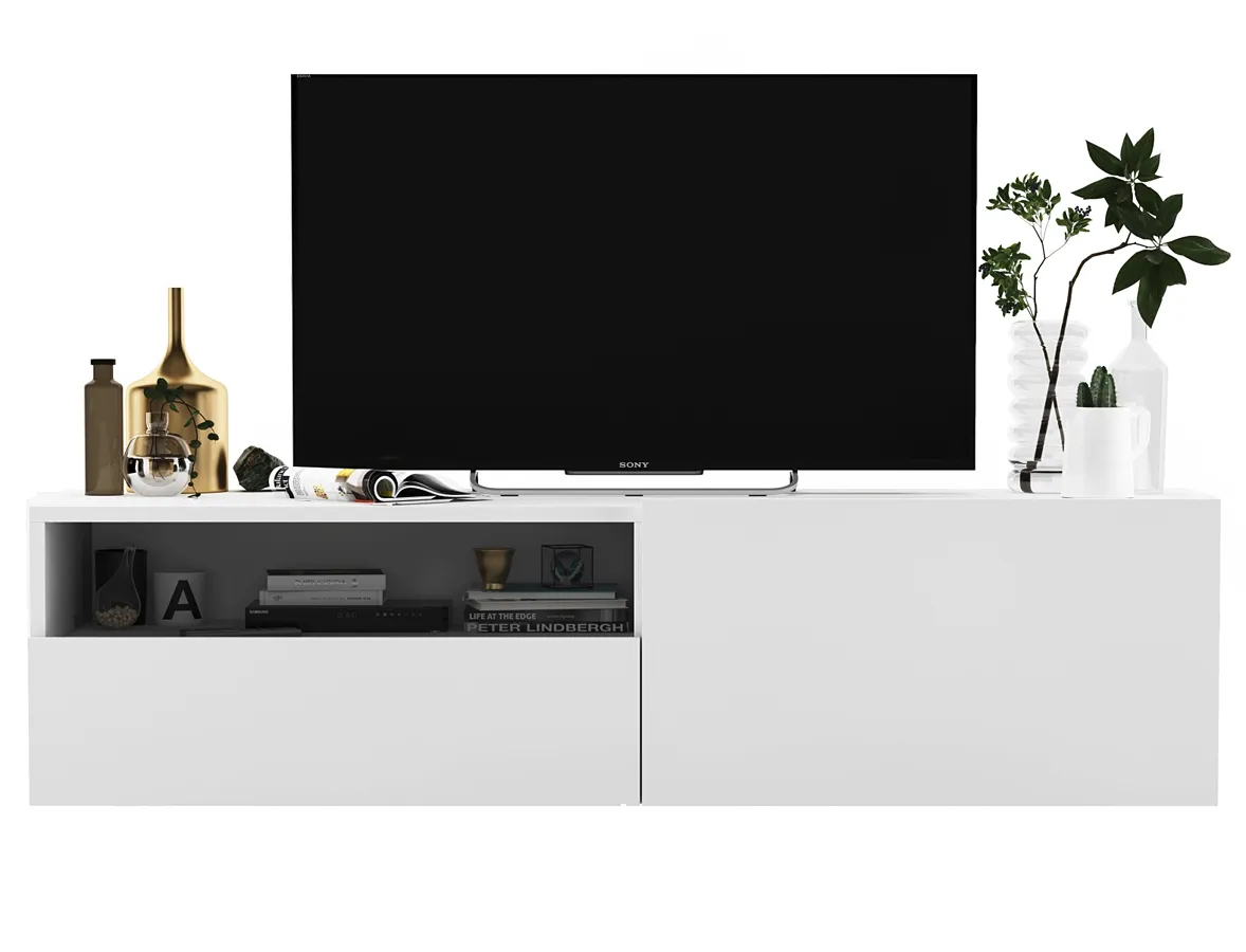 Ścienna szafka rtv z szufladą biała N5-R31