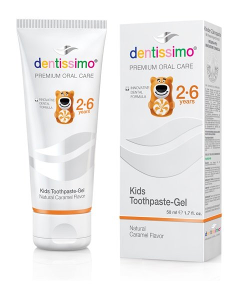 Dentissimo Kids Toothpaste - Pasta dla dzieci 2-6 lat z naturalnym karmelem, 50 ml Pas000205