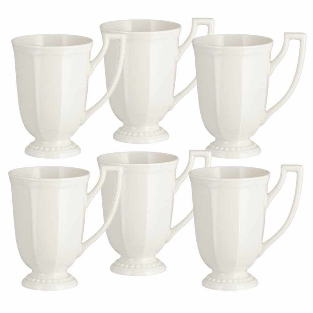 Zestaw kubków 240 ml 6 sztuk VENICE WHITE VILLA ITALIA