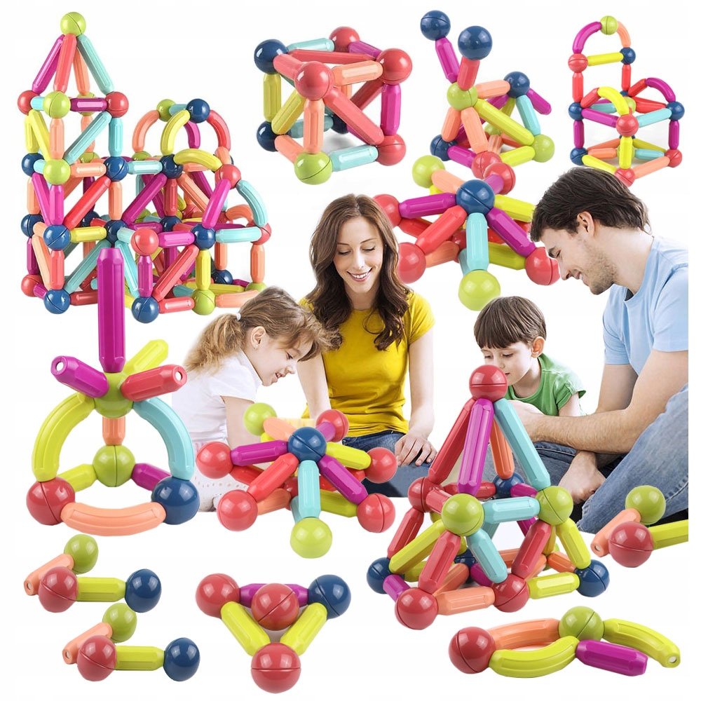 Klocki Magnetyczne Konstrukcyjne Edukacyjne Sticks