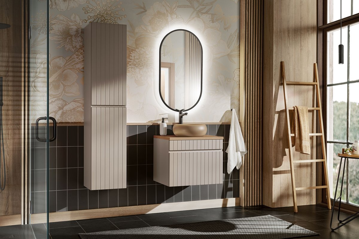 Zestaw 60 cm ICONIC CASHMERE z umywalką WIKI MC