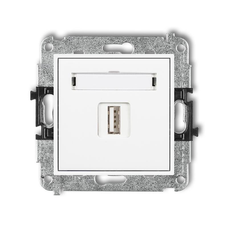 Karlik MINI Mechanizm gniazda pojedynczego USB-AA 2.0 MGUSB-1, biały MGUSB-1