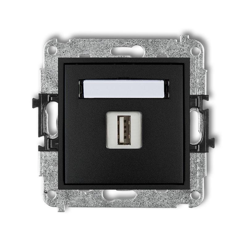 Karlik Gniazdo pojedyńcze USB MINI Czarny 12MGUSB-5