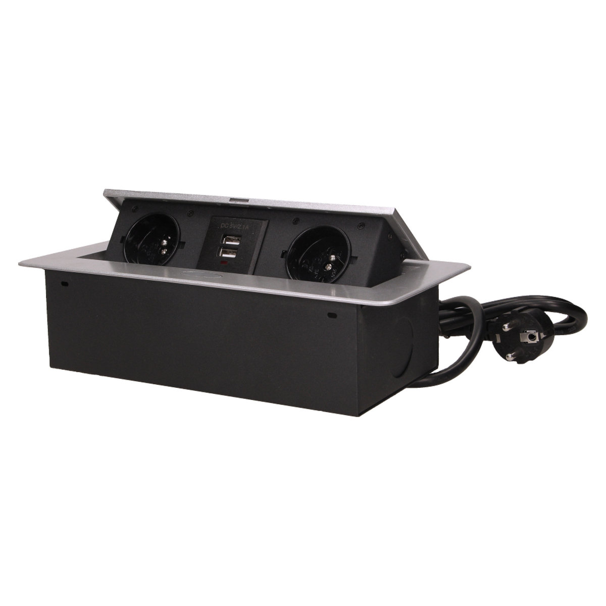 Gniazdo Chowane Wpuszczane W Blat 230V 2xUSB+KABEL