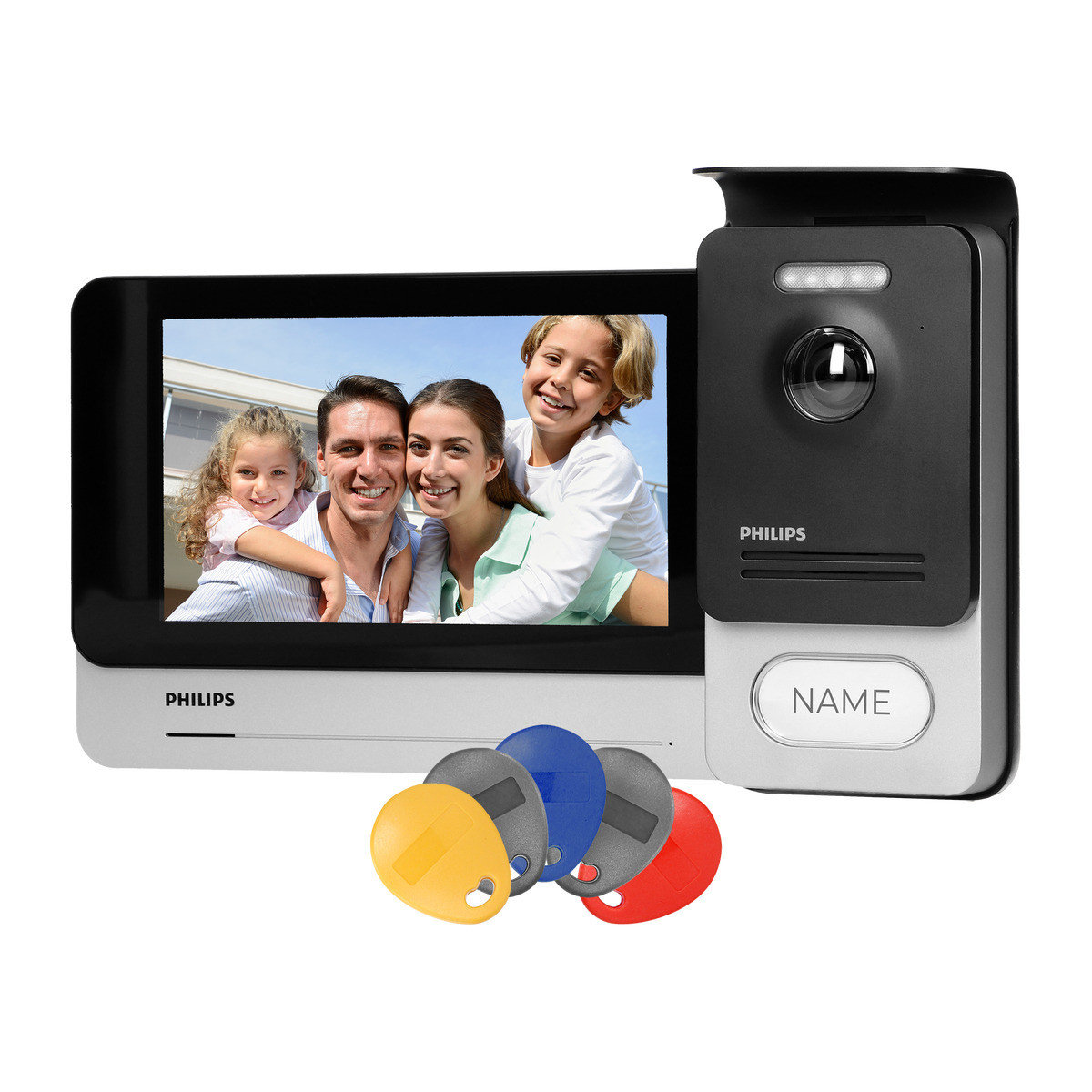 Orno Philips WelcomeEye Touch, Zestaw wideodomofonowy, bezsłuchawkowy, kolor, LCD 7