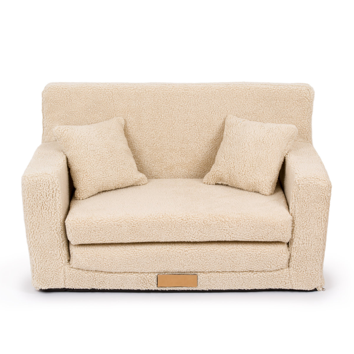 MINI SOFA Kanapa rozkładana piankowa dla dzieci - Baranek ciemny beż