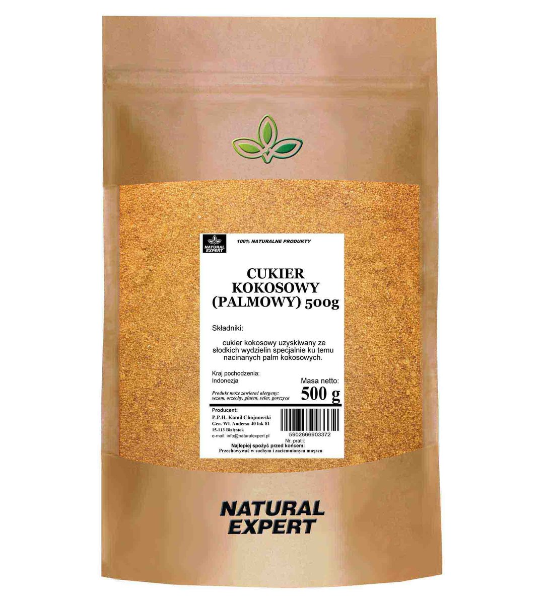 CUKIER KOKOSOWY (PALMOWY) 500g