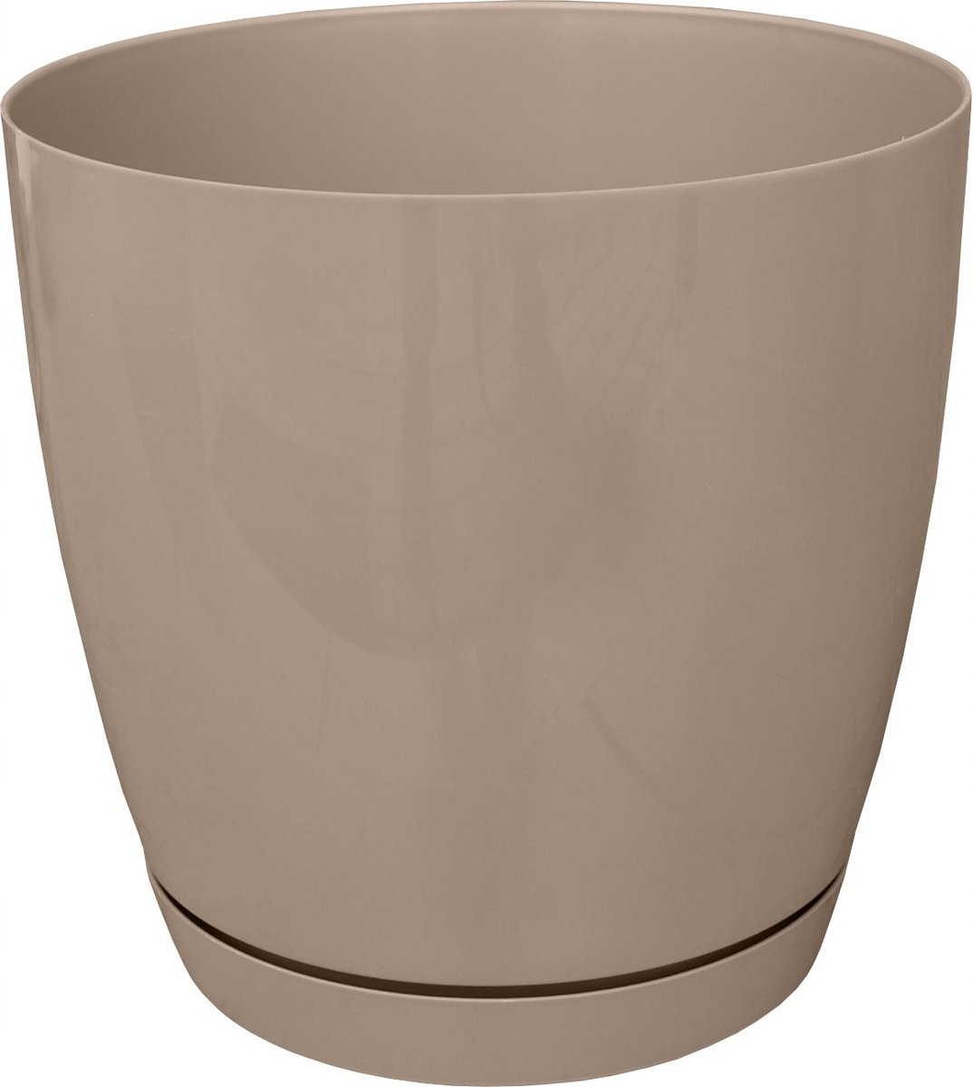 Doniczka z podstawką TOSCANA śr. 13 cm- Latte