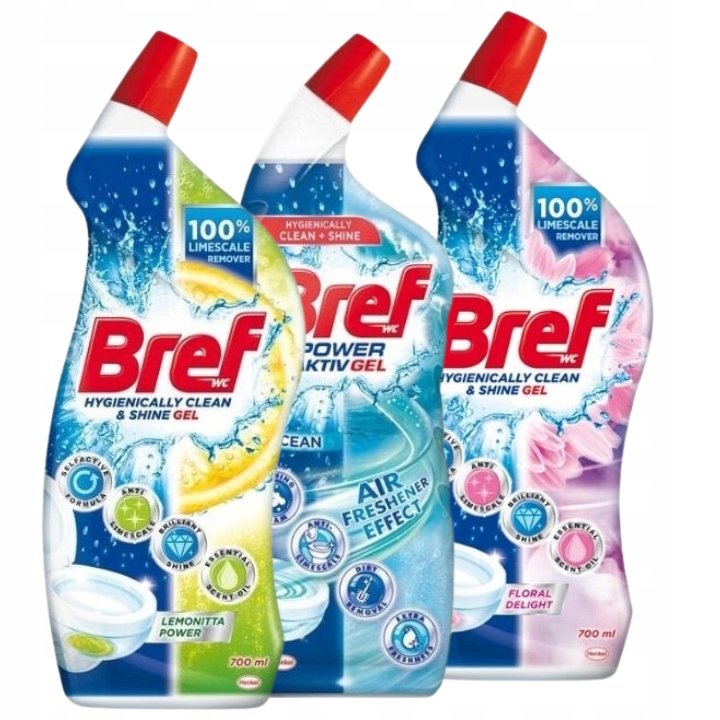 Bref Hygiene Żel do WC Mix Zestaw Czystość 3x700ml