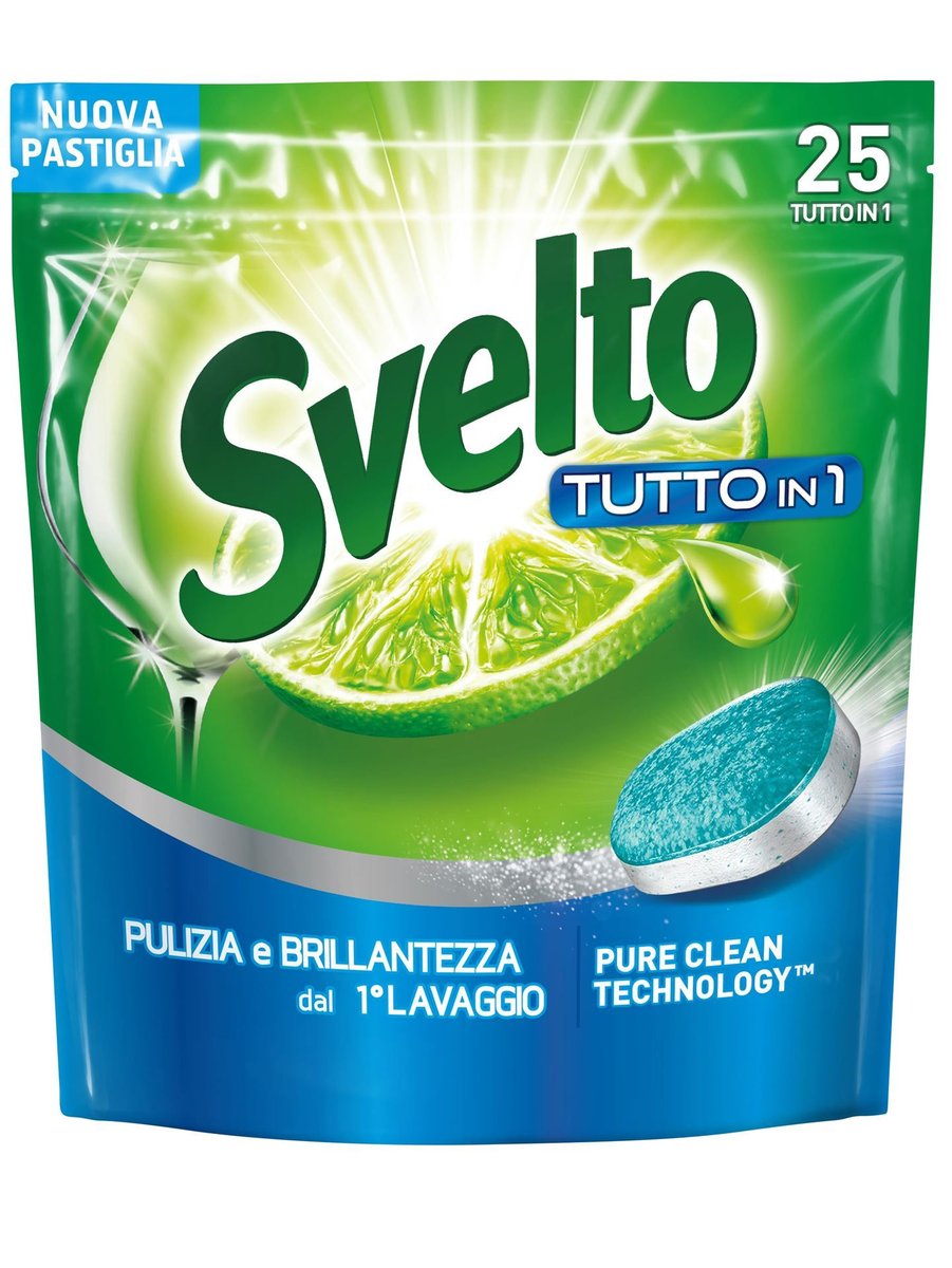 Svelto Svelto Zielona Cytryna - Tabletki do zmywarki w miękkim opakowaniu (25 szt - 438 g) 8710966107_2071018215542