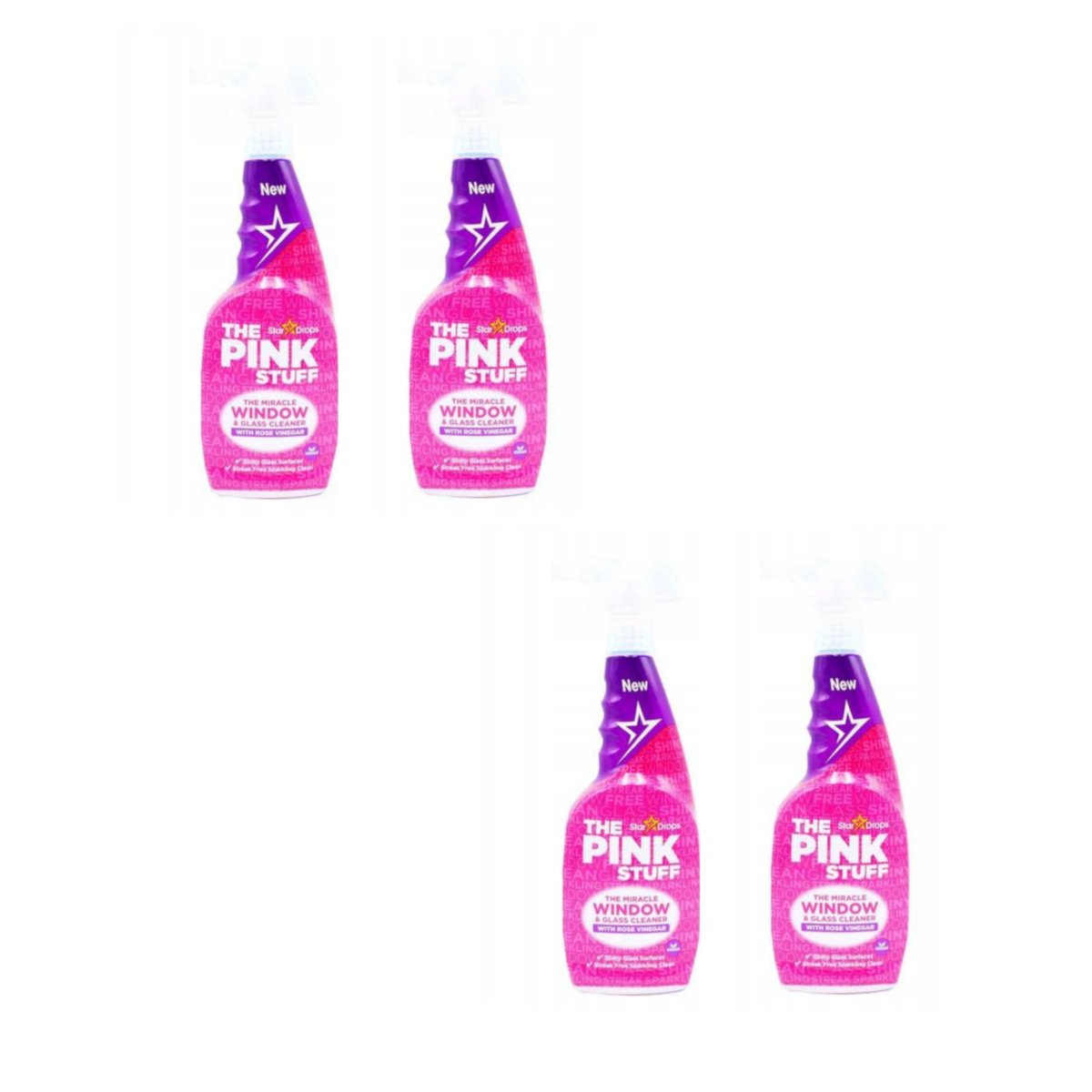 4x Środek do czyszczenia okien i szyb THE PINK STUFF Glass Rose 750 ml