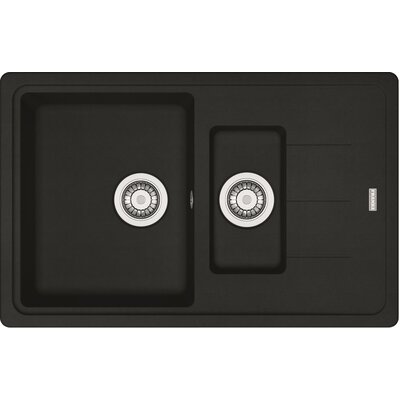 Franke Basis BFG 651-78 Zlewozmywak granitowy półtorakomorowy 78x50 cm czarny mat 114.0676.284