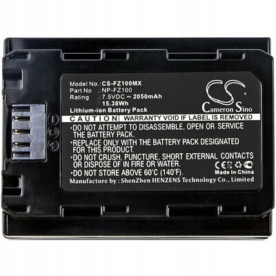 Cameron Sino Sony A7 Mark 3 NP-FZ100 2050mAh 15.38Wh Li-Ion 7.5V ) CS-FZ100MX