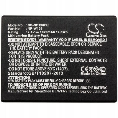 Cameron Sino Fuji NP-W126 1020mAh 7.55Wh Li-Ion 7.4V Cameron Sino)