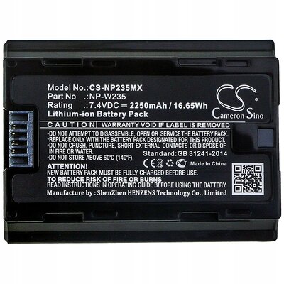Cameron Sino Fujifilm X-T4 NP-W235 2250mAh 16.65Wh 7.4V Cameron Sino) CS-NP235MX