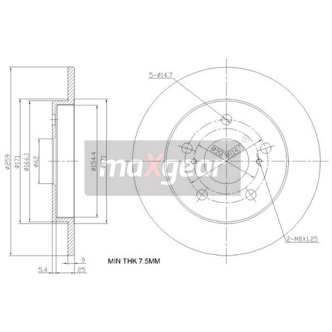 MAXGEAR Tarcza hamulcowa 19-2467