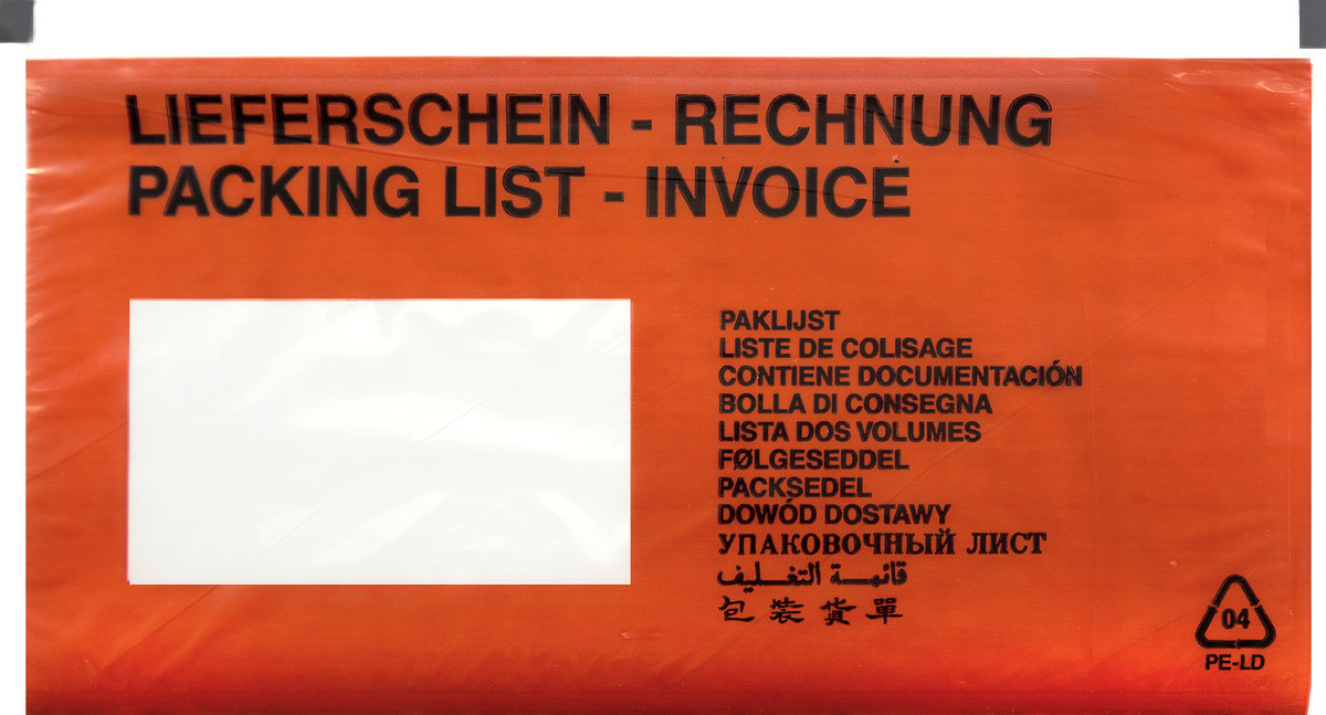Przylgi kurierskie DL okienko lewe RED 250szt.