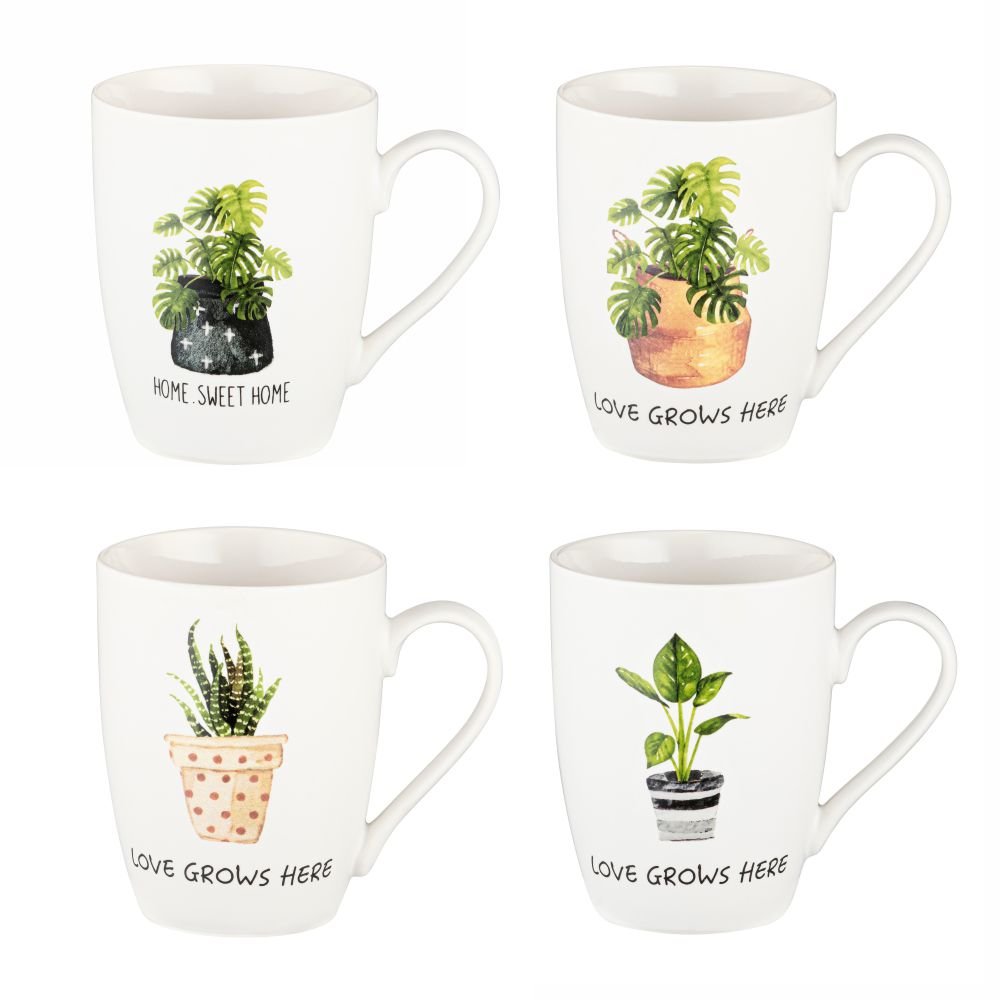 Zestaw Kubków Porcelanowych 330 Ml 4 Sztuki Botanic Villa Italia