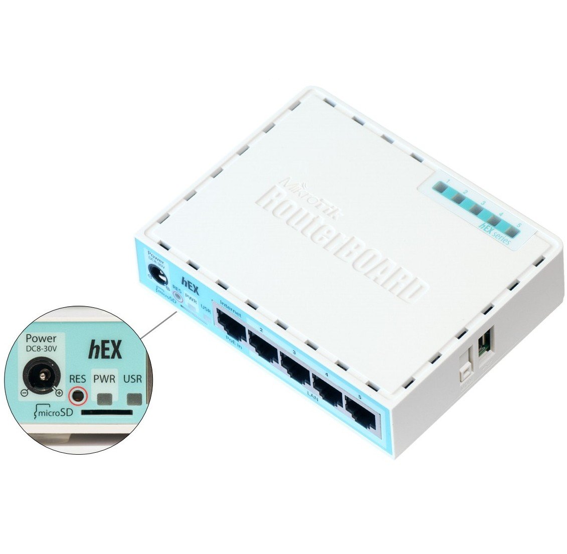 Mikrotik RB750GR3 router Gigabit Ethernet Turkusowy, Biały