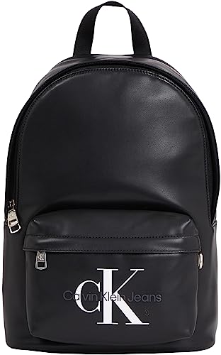 Calvin Klein Męskie plecaki Monogram Soft Campus BP40, czarne, jeden rozmiar, Czarny, Rozmiar Uniwersalny