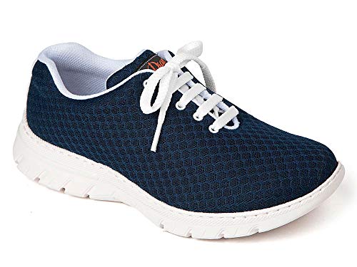Dian Unisex Calpe buty robocze, ultralekkie i antybakteryjne antypoślizgowe buty ochronne, idealne do szpitali, służby zdrowia, kuchni i personelu sprzątającego, granatowe calpe