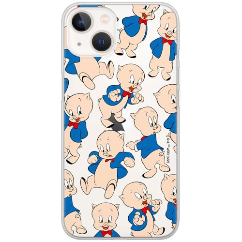 ERT GROUP etui na telefon Iphone 13 MINI, case oryginalny i oficjalnie licencjonowany przez Looney Tunes, wzór Porky Pig 001, optymalnie dopasowane, plecki z TPU częściowo przeźroczyste