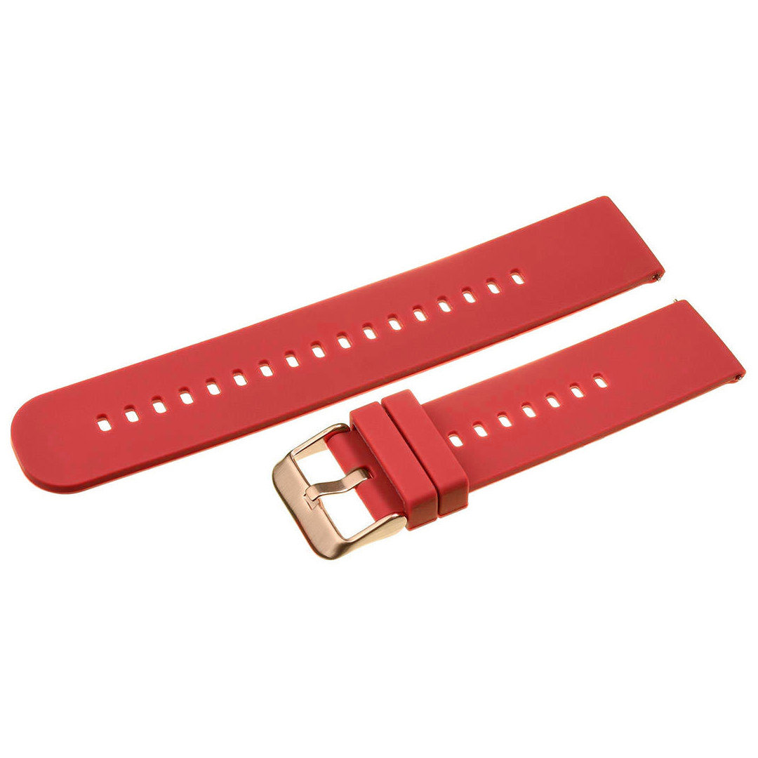 Pasek uniwersalny 18 mm silikonowy czerwony, zapinka rosegold+ teleskopy U27