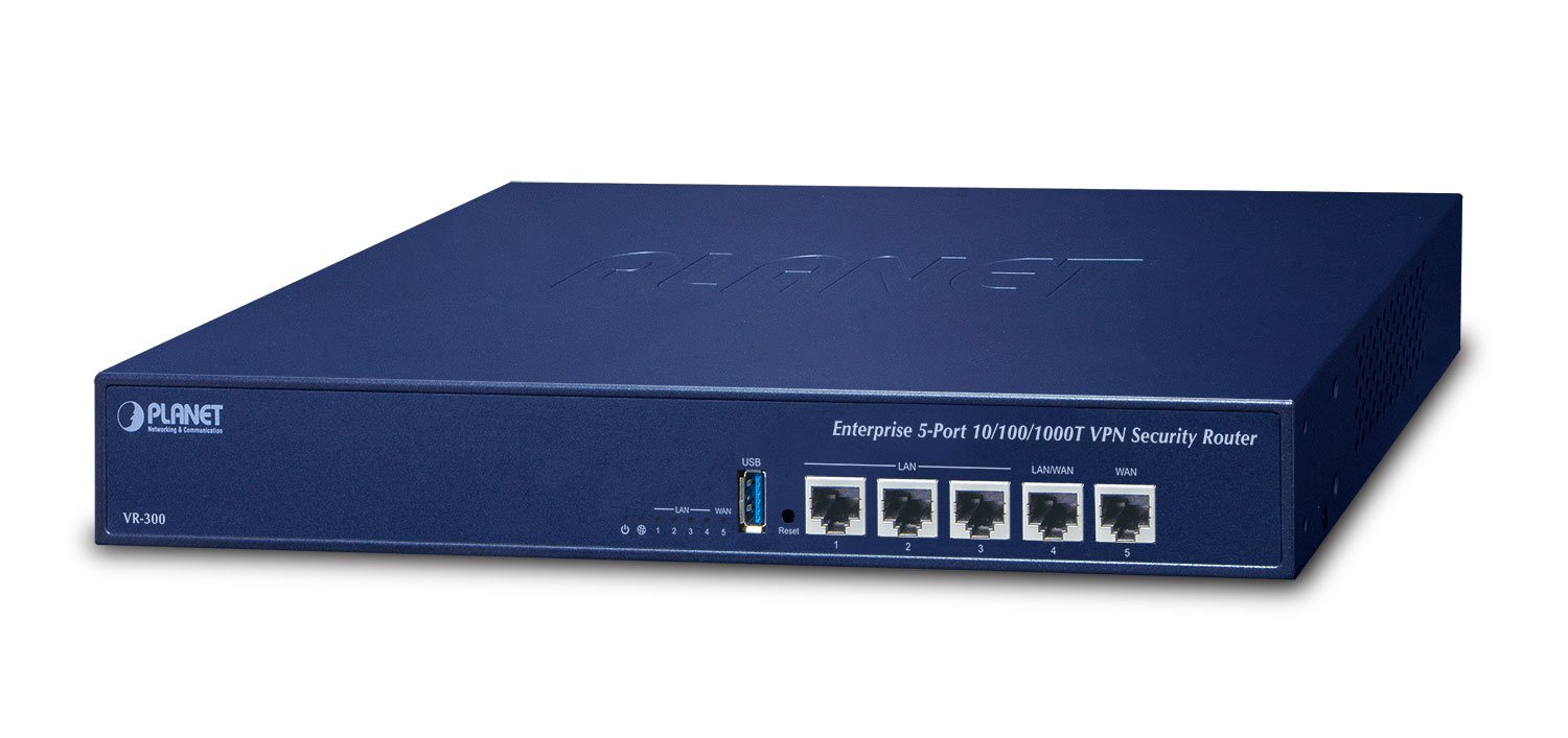 PLANET Enterprise 5-Port ruter Gigabit Ethernet Niebieski