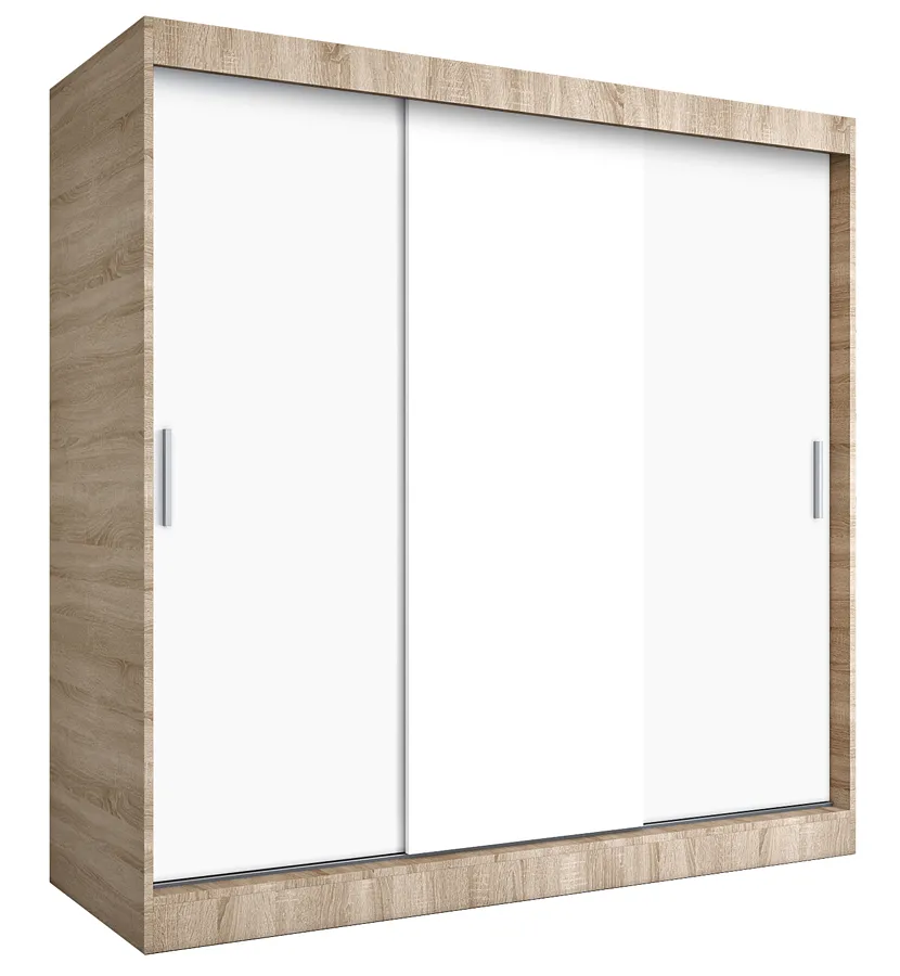 Szafa przesuwna 200 cm dąb sonoma + biały H5-W05