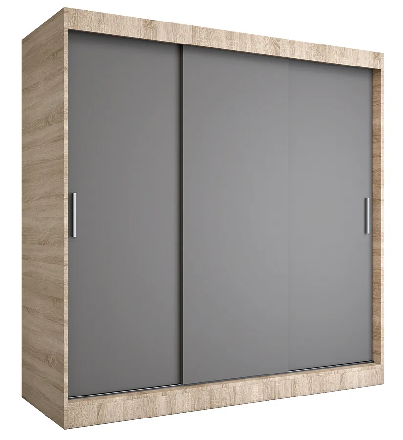 Szafa przesuwna 200 cm dąb sonoma + antracyt D8-C49