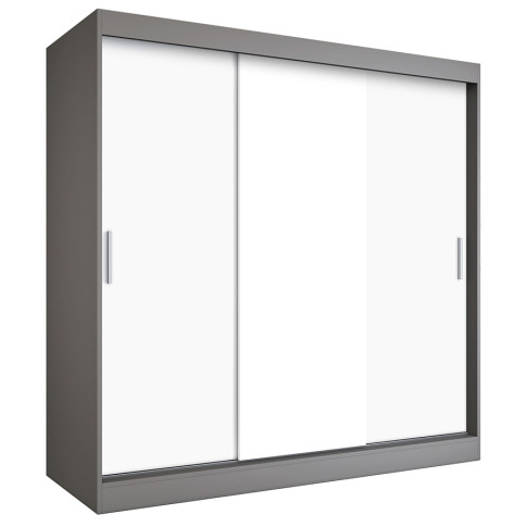 Szafa przesuwna 200 cm antracyt + biały P4-L32
